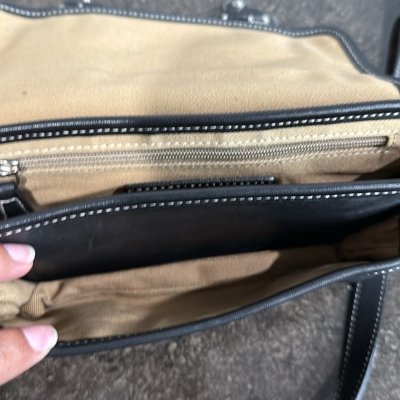 Vintage Coach Y2K Bleecker Double Buckle Black Leather Crossbody Saddle‎ Bag - Picture 10 of 11